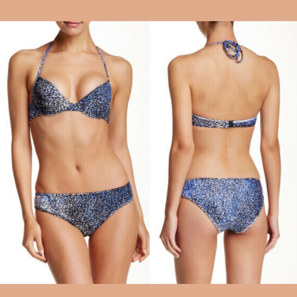 Nwt! $360 Kenzo Printed Two Piece Push-Up Bikini Top ( L ) + Bottom ( M ) 2pc